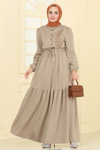 P.L. - Dress PL9082 Stone