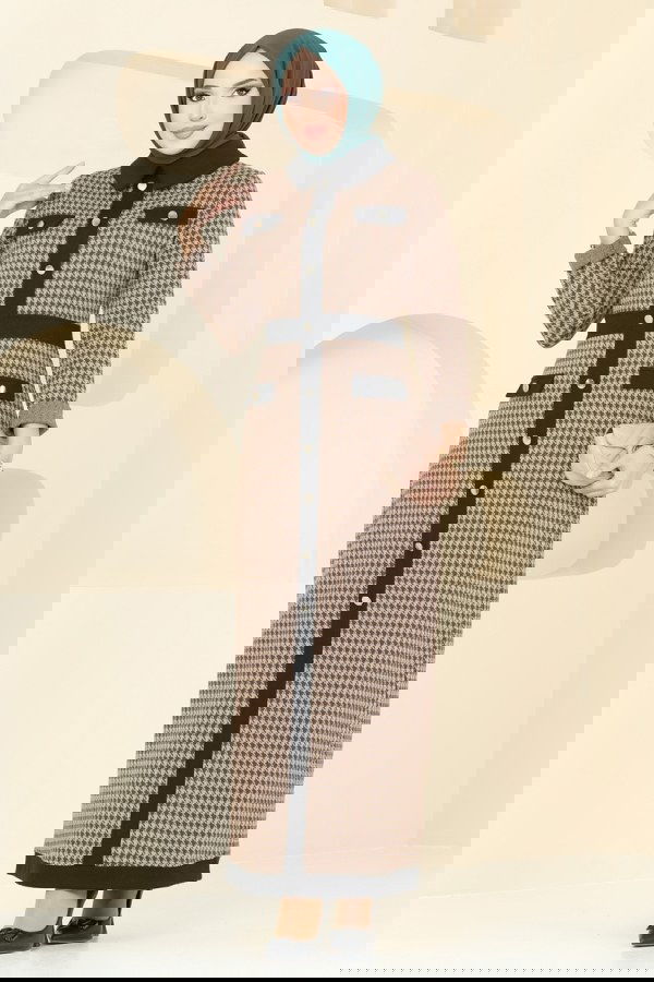 Modaselvim خصم صافٍ20%+20% في سلة التسوق الفستان بني PL9085