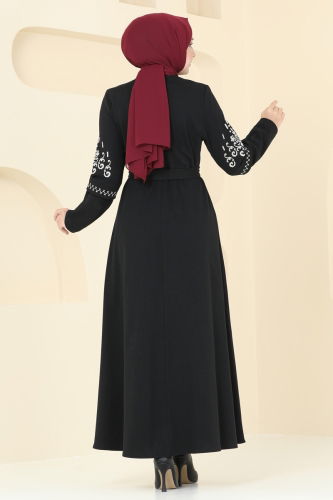 moda selvim Dress PL9090 Black - Thumbnail