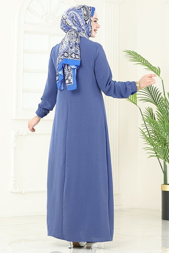 moda selvim Dress PL9124 Indigo - Thumbnail