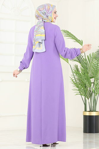 moda selvim Dress PL9124 Lilac - Thumbnail