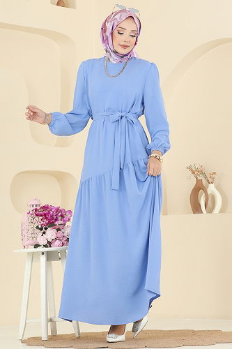 moda selvim Dress PL9173 Baby Blue - Thumbnail