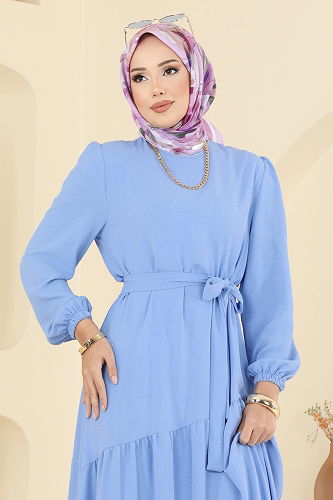 moda selvim Dress PL9173 Baby Blue - Thumbnail