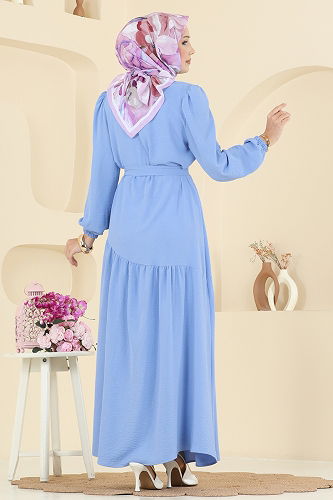 moda selvim Dress PL9173 Baby Blue - Thumbnail