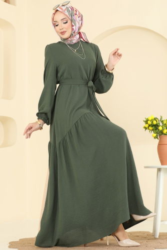 P.L. - Dress PL9173 Khaki