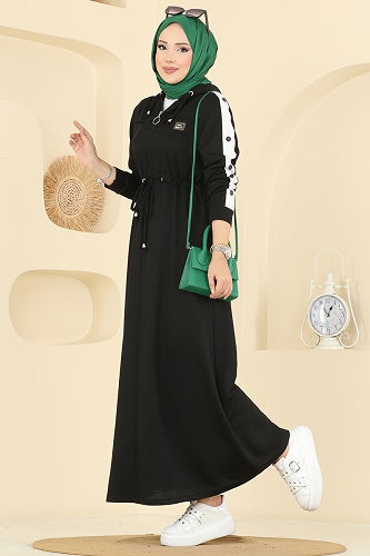 moda selvim Dress PL9177 Black - Thumbnail