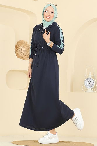 moda selvim الفستان كحلي PL9177 - Thumbnail