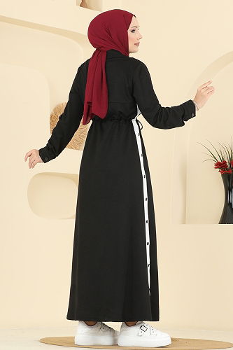 moda selvim الفستان أسود PL9178 - Thumbnail