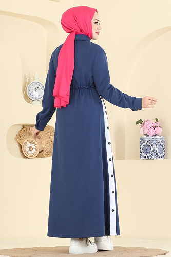 moda selvim الفستان ازرق PL9178 - Thumbnail