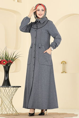 moda selvim Dress PL9179 Anthracite - Thumbnail