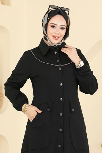 moda selvim Dress PL9179 Black - Thumbnail