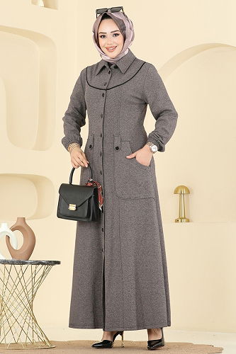 moda selvim الفستان بيج PL9179 - Thumbnail