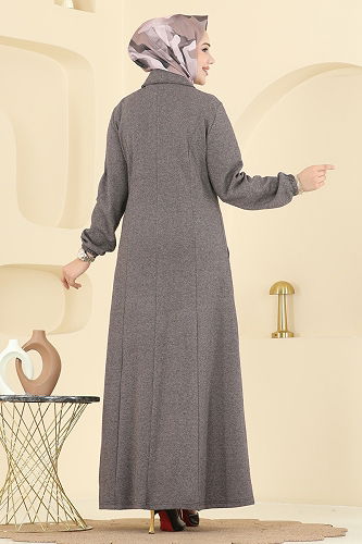 moda selvim الفستان بيج PL9179 - Thumbnail