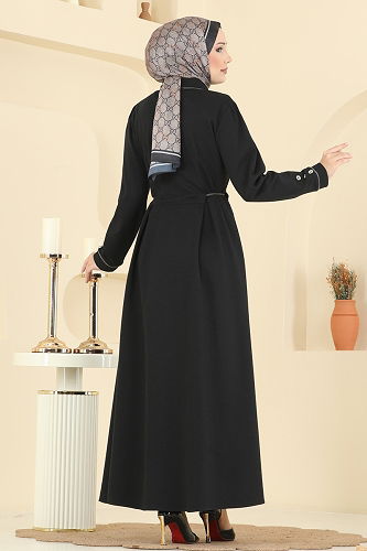 moda selvim Dress PL9183 Black - Thumbnail