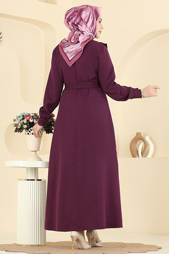 moda selvim Dress PL9184 Damson - Thumbnail