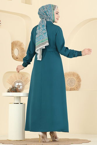 moda selvim Dress PL9184 Petroleum - Thumbnail