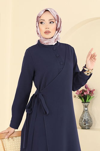 moda selvim الفستان كحلي PL9190 - Thumbnail