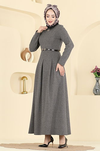 moda selvim Dress PL9195 Anthracite - Thumbnail