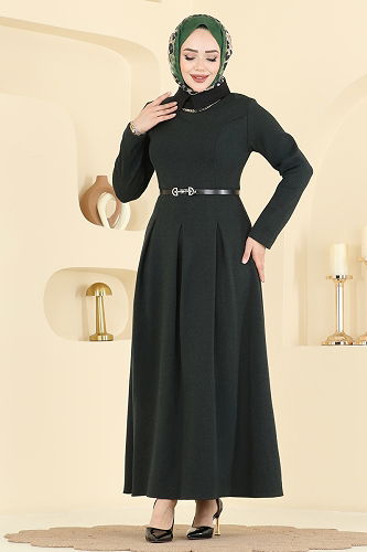 moda selvim Dress PL9195 Dark Emerald - Thumbnail