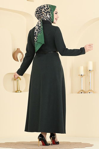 moda selvim Dress PL9195 Dark Emerald - Thumbnail