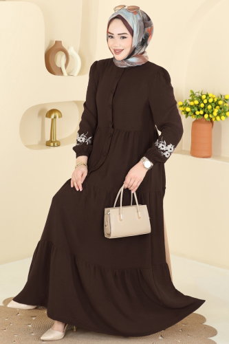 P.L. - Dress PL9198 Dark Brown