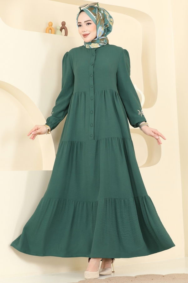 Modaselvim Dress Dress PL9198 Dark Mint