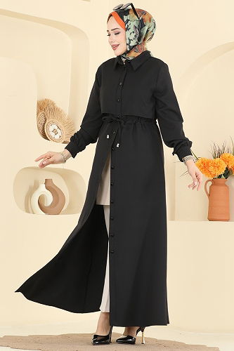 moda selvim Dress PL9199 Black - Thumbnail