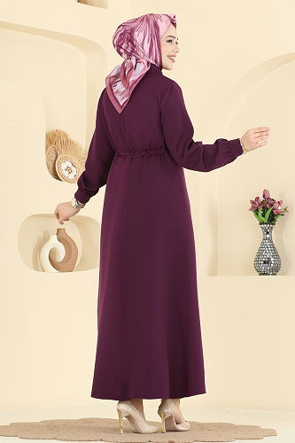moda selvim Dress PL9199 Damson - Thumbnail