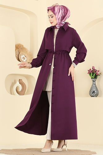 moda selvim Dress PL9199 Damson - Thumbnail