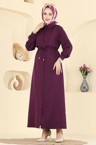 moda selvim Dress PL9199 Damson - Thumbnail