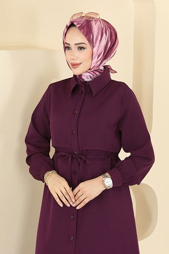 moda selvim Dress PL9199 Damson - Thumbnail