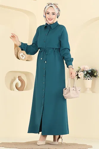moda selvim Dress PL9199 Petroleum - Thumbnail