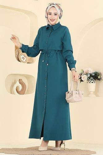 moda selvim الفستان بترولي PL9199 - Thumbnail