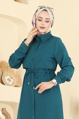 moda selvim الفستان بترولي PL9199 - Thumbnail