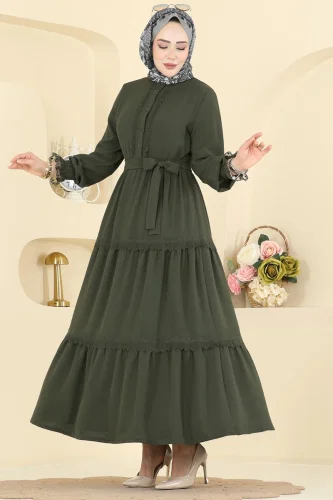 P.L. - Dress PL9200 Dark Khaki