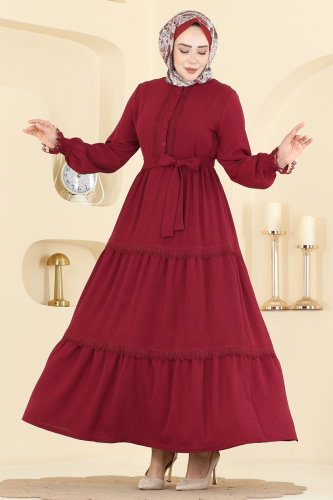 P.L. - Dress PL9200 Light Burgundy