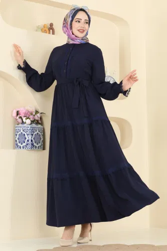 P.L. - Dress PL9200 Navy Blue