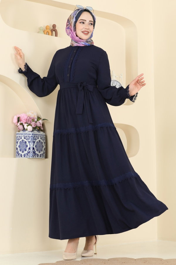 Modaselvim Dress Dress PL9200 Navy Blue