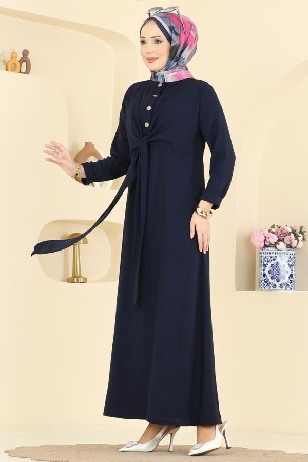 Modaselvim Dress Dress PL9206 Navy Blue