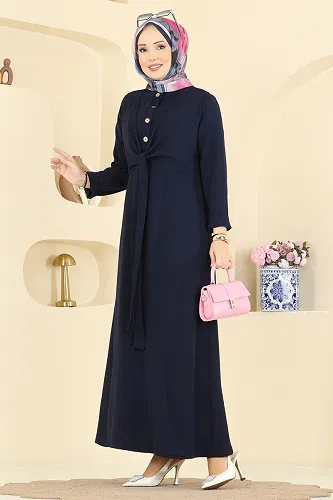 moda selvim الفستان كحلي PL9206 - Thumbnail