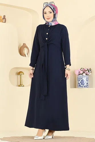 moda selvim الفستان كحلي PL9206 - Thumbnail