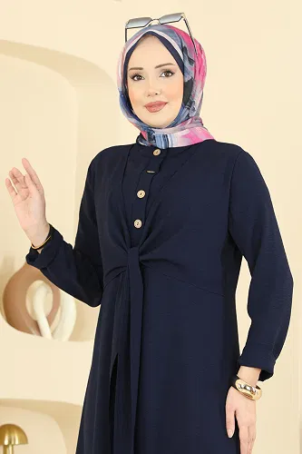 moda selvim الفستان كحلي PL9206 - Thumbnail