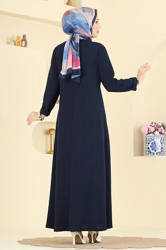 moda selvim الفستان كحلي PL9206 - Thumbnail