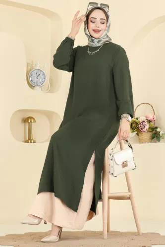 P.L. - Dress PL9208 Khaki