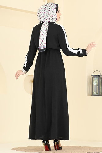 moda selvim Dress PL9209 Black - Thumbnail