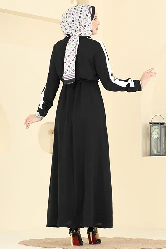 moda selvim الفستان أسود PL9209 - Thumbnail