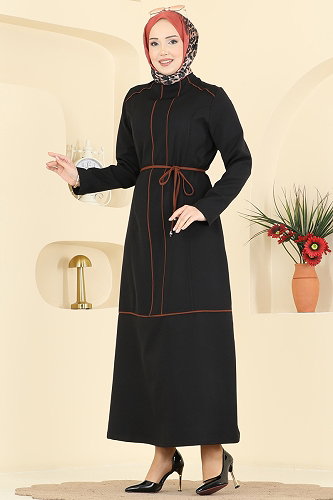 moda selvim Dress PL9219 Black - Thumbnail