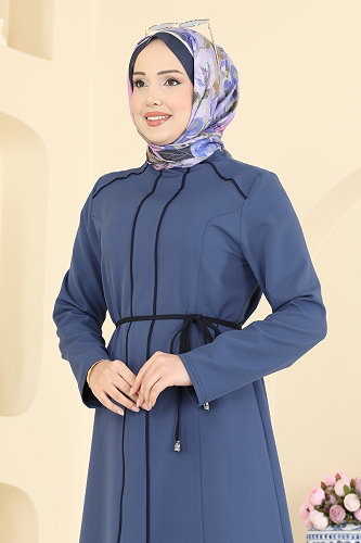 moda selvim الفستان ازرق PL9219 - Thumbnail