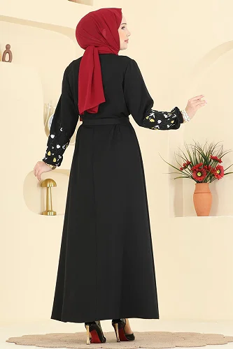 moda selvim Dress PL9220 Black - Thumbnail