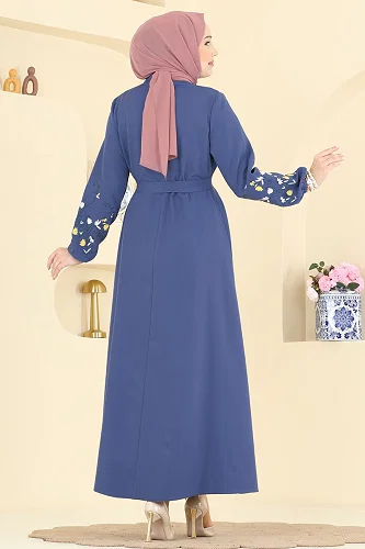 moda selvim Dress PL9220 Indigo - Thumbnail